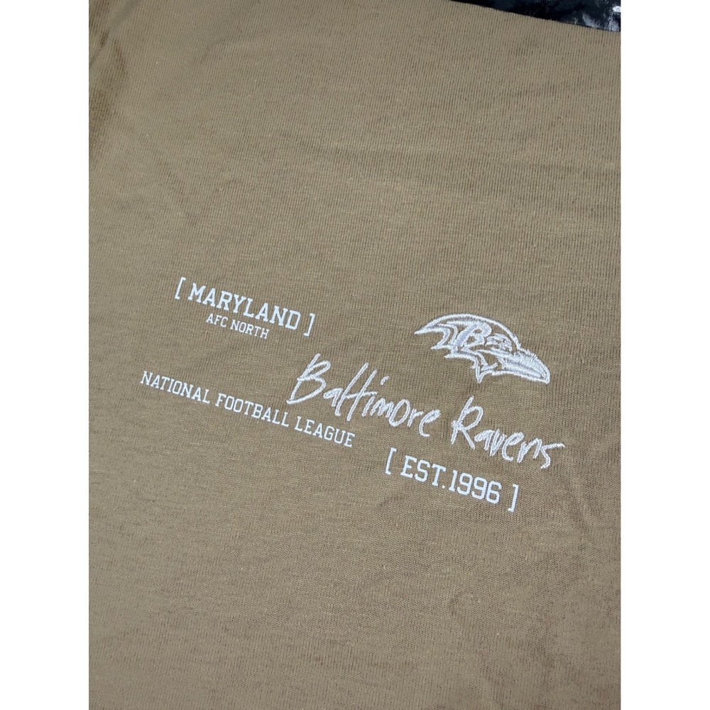 Nike Baltimore Ravens NFL Mens Tan Embroidered Graphic T Shirt Size S NWT - Picture 3 of 11